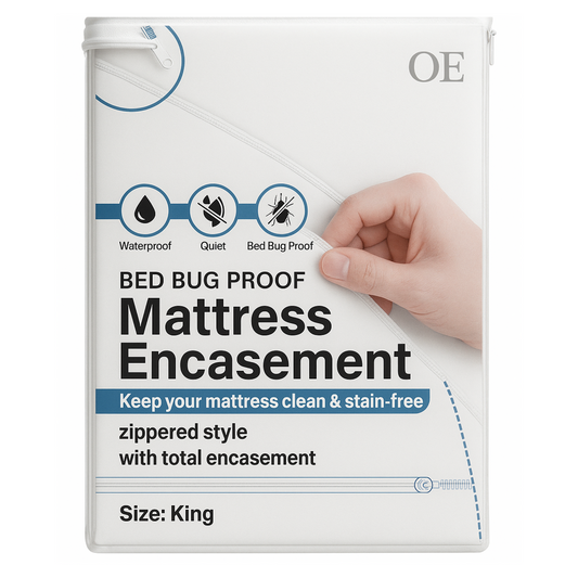 Orimono Elegance Luxury Waterproof Mattress Encasement – Breathable, Zippered Protector | Deep Pocket | 100% Polyester + TPU